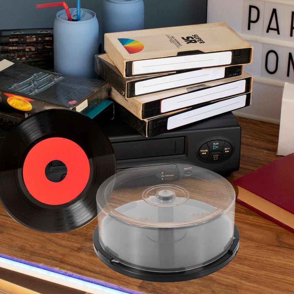 CD/DVD Cake Box Spindle Empty DVD Storage Bucket Clear CD Holder 25 ...