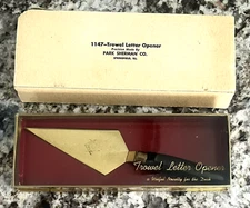 Vtg Park Sherman Co. Trowel Letter Opener 1147 Masonic Emblem Gold Toned Metal