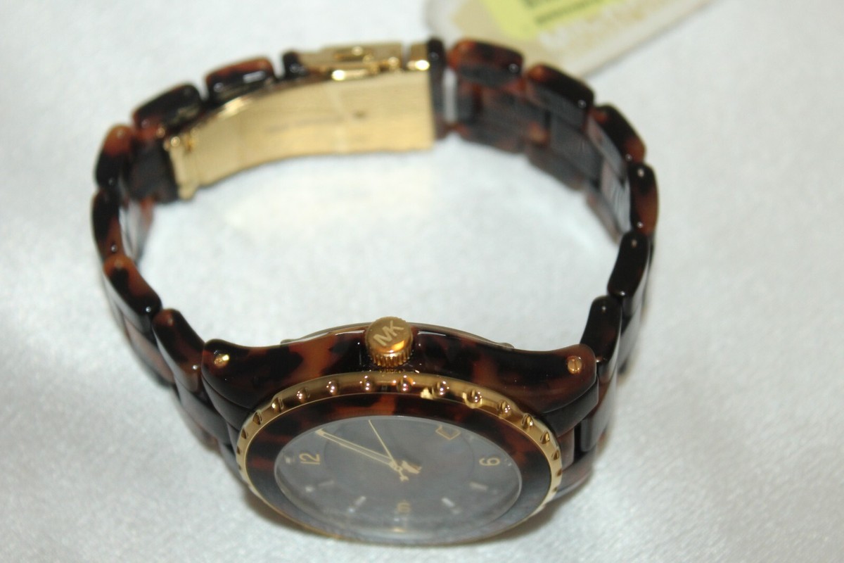 Vintage Michael Kor\'s Brown Tortoise Acetate Women\'s Watch MK5298 Michael Kors Tortoise Shell Acetate SS 5atm Ladies  main image 3