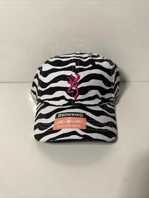 Browning For Her Zebra Cap Hat Women Adjustable 100% Cotton