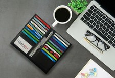 RFID Genuine Leather Long Bifold ID Credit Card Money Holder Wallet Organizer.