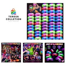 150PCS LED Glasses, Light Up Glasses, 5 Colors, 3 Light Modes, Glow in The Da...
