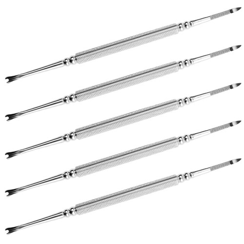 5Pcs Manicure Dead Skin Forks Under Nail Cleaner Tool Stainless Steel Dead Skin - Picture 8 of 12