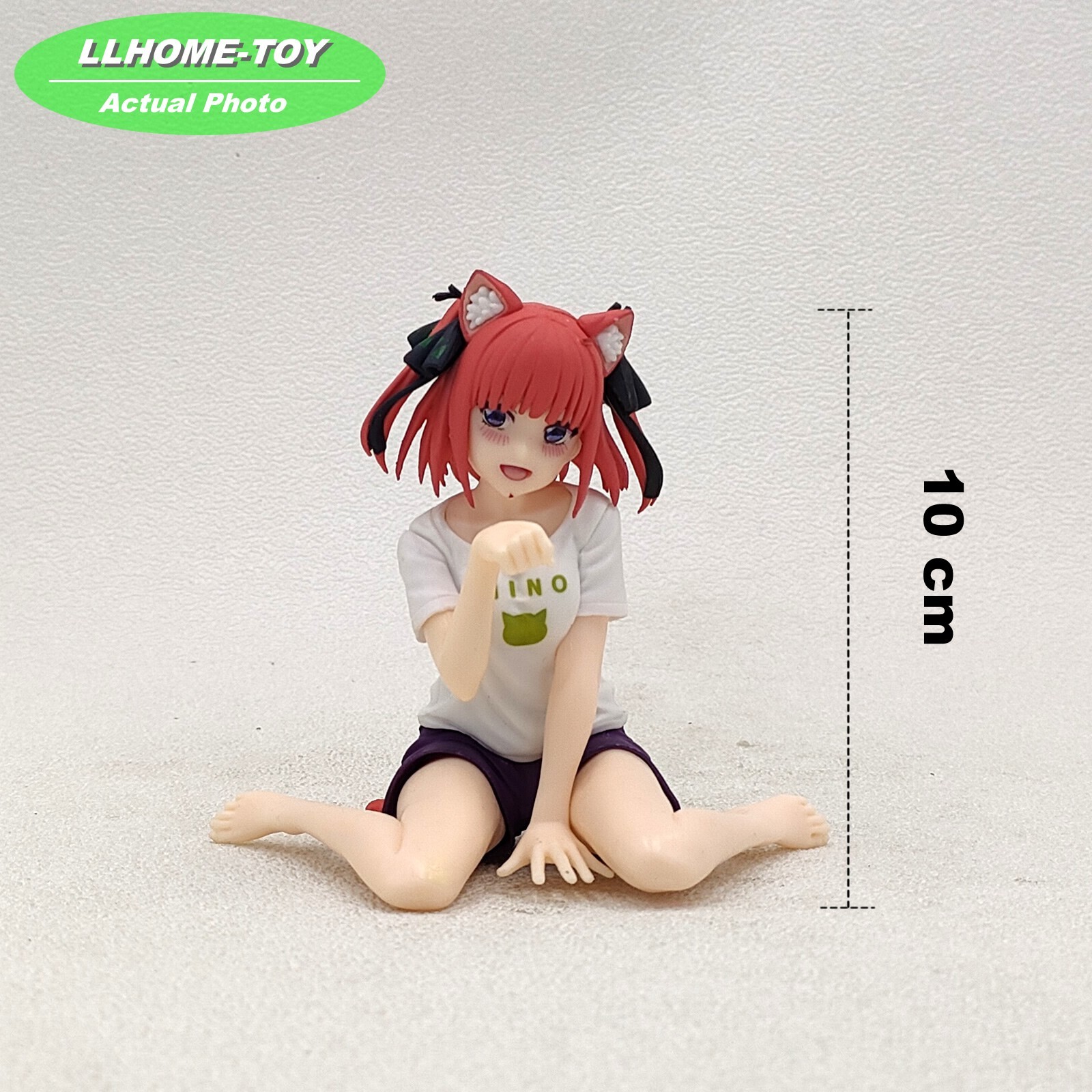 Anime character Nakano Nino cat girl sitting cute Action Figure Statue Toy Gift