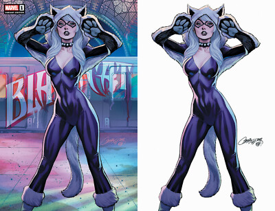 Black Cat 1 Marvel 2019 J Scott Campbell Subway Graffiti Set Of 2