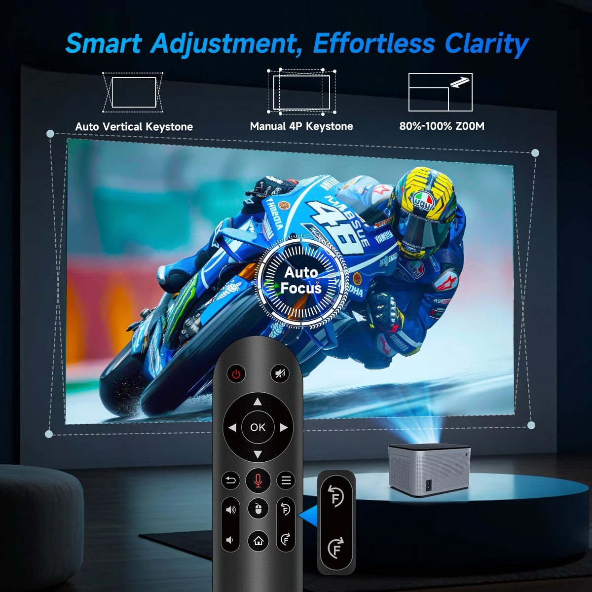 Android 11 4K Smart Projector 580ANSI 1920*1080P Full HD Wifi6 BT5.0 Allwinner