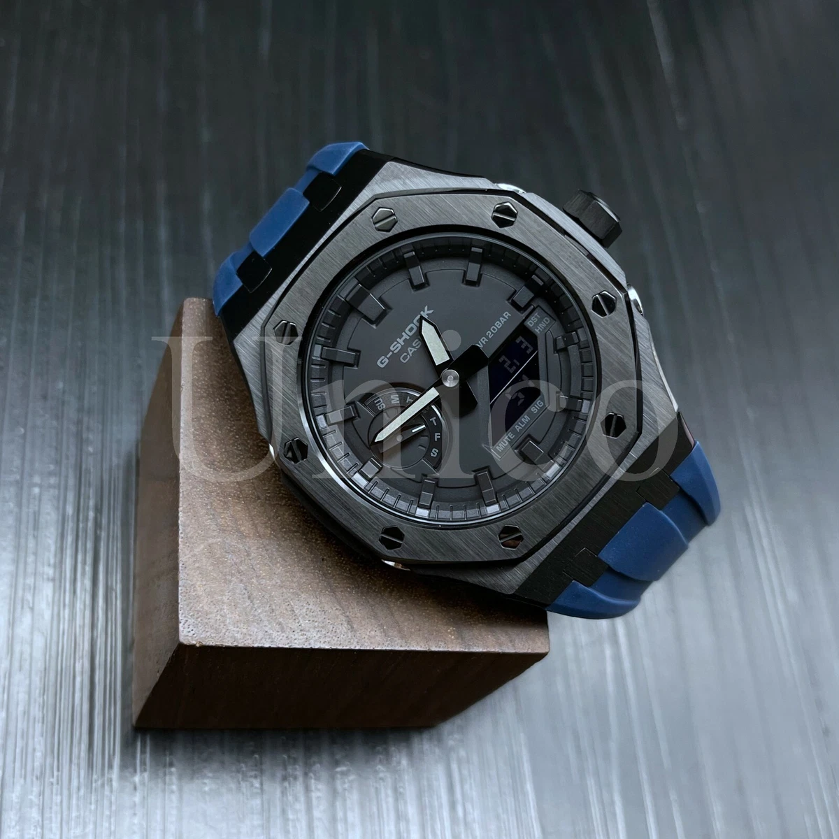 Casio G Shock GAA1 Black Watch Gen 4 Black Case Blue Rubber