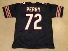UNSIGNED CUSTOM Sewn Stitched William Perry Fridge Blue Jersey - M, L, XL, 2XL