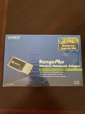 Cisco Linksys Range Plus Wireless Notebook Adapter, WPC100 Brand New Sealed 