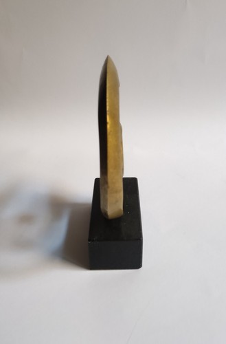 SCULTURA MODERNISTA VINTAGE ARTE BRONZO - CON PIEDISTALLO IN PIETRA - Foto 5 di 7