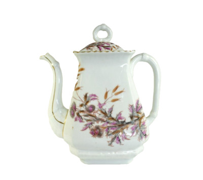 Antique Lewis Strause and Sons [LS&S] Austria COFFEE POT Thistle 9.75'' w/lid EUC