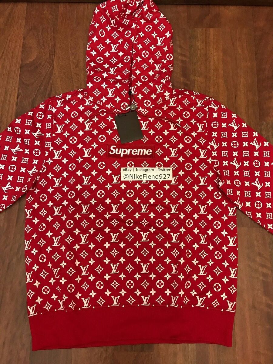 Supreme x Louis Vuitton Box Logo Hooded Sweatshirt Red Men's