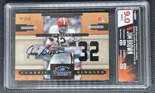 2008 Donruss Classic Singles Jim Brown 4/5 Game Worn Jersey Auto HGA 9