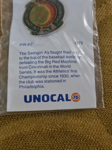 Oakland A's Athletic's Unocal 76 Pin #2 - 1972 World Champions / New - Picture 4 of 6