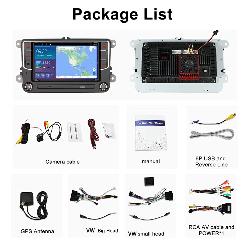 128GB GPS 7'' For VW GOLF MK5 MK6 Car Radio Stereo Head Unit CarPlay Android 15 - Image 4 of 4