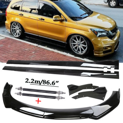 Front Bumper Lip Splitter Spoiler Side Skirt Strut Rod For Honda Pilot 2003-2023