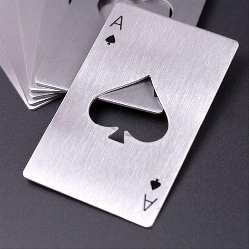 Stainless Steel Spades Poke Card Beer Bottle Wine Bottle Open Opener Kitchen Bar - Picture 10 of 11