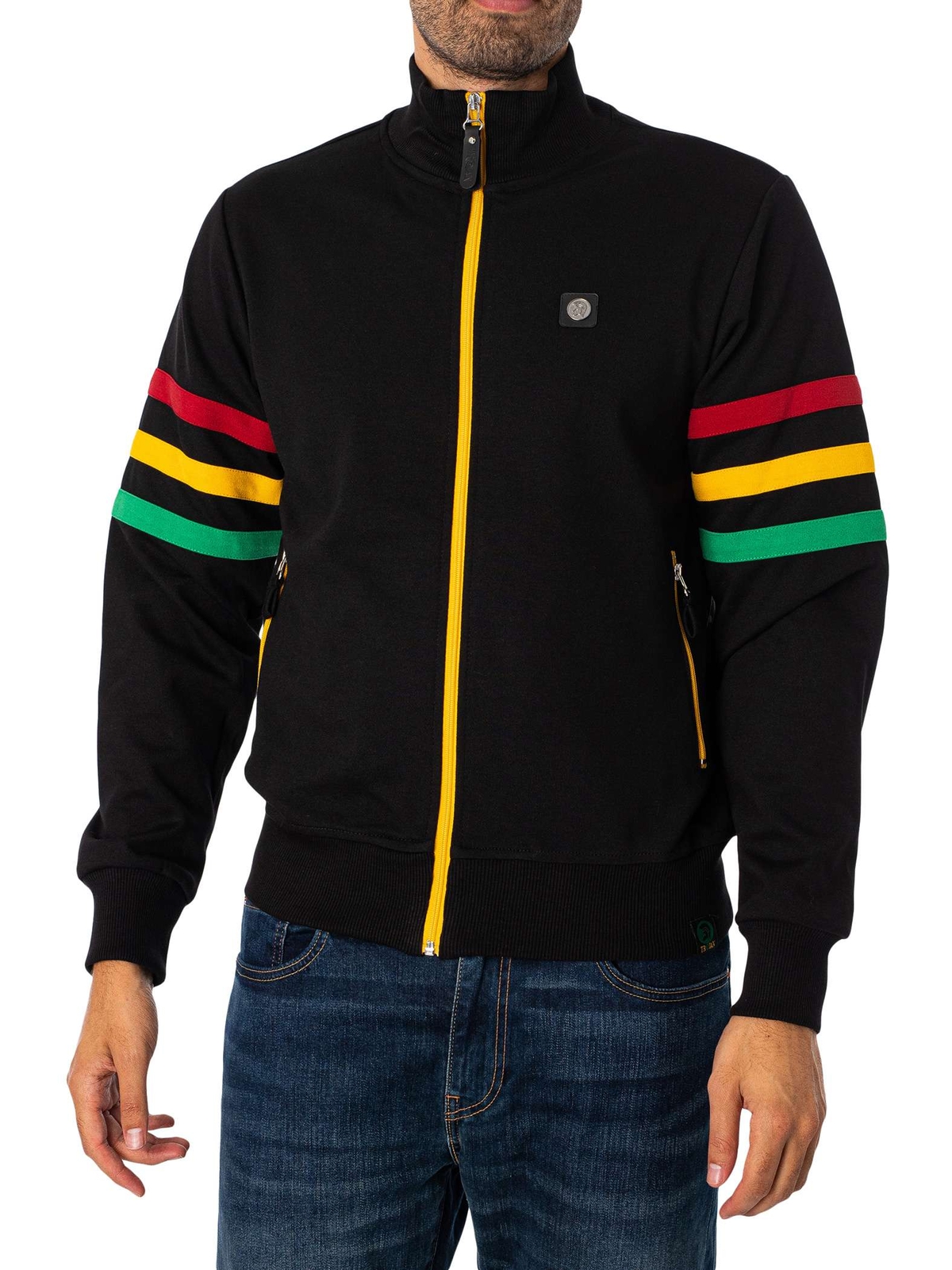 Мужская спортивная куртка Trojan с рукавами в полоску черный 7690₽