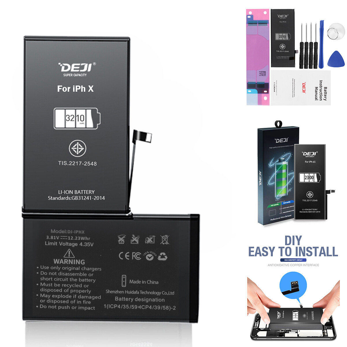 High Capacity OEM Apple Replacement Internal Battery For iPhone X 6s  Plus SE - Main Image