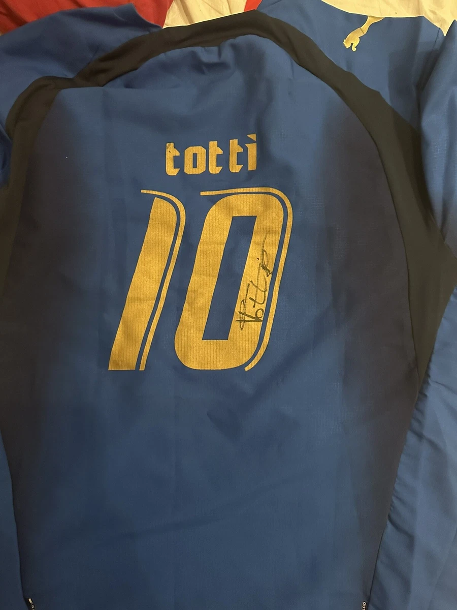 Maillot De Match Porté Et Signé AS Roma Francesco Totti - Maillot De Collection, Occasion, Fabrication Slovénie