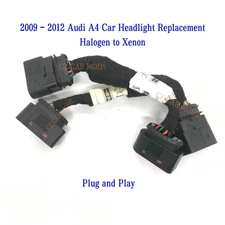 For 2009-2012 Audi A4 Headlights Halogen to Xenon Modified Adapter Wire Harness