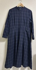 Uniqlo Navy Check Modest Midi Dress Size XL