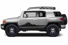 Vinyl Decal Mountain Stripe Wrap Kit for Toyota FJ Cruiser 2007-2014 Matte Black