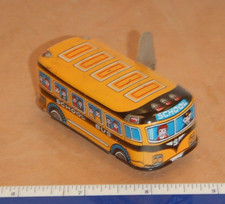 ORIGINAL 1950s TIN LITHO WIND UP SCHOOL BUS , WORKS, MADE IN JAPAN