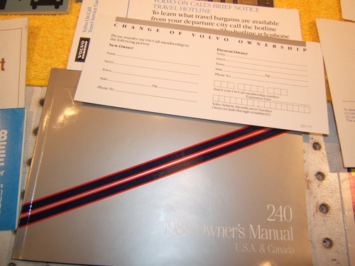 Volvo 1988 240 Owners's OEM 1 set of 10 Manuals / Papers Volvo Blue OEM 1 Pouch - Bild 5 von 12