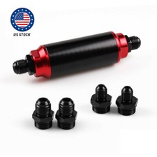 High FLOW Fuel Filter 250PSI 100 Micron Cleanable  AN6 AN8  AN10 Filting 44MM US