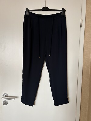Zara Basic Hose Gummizug und Bindeband Dunkelblau Marine Gr. L Neu mit Etikett