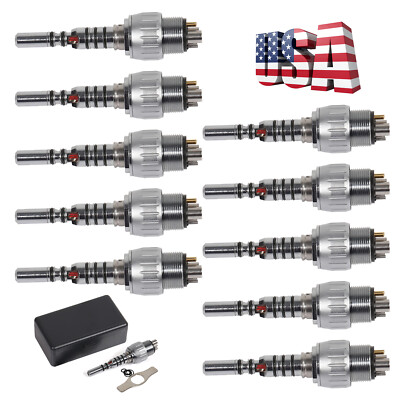 1-10 Dental KaV Style LED Quick Coupler 6Hole for Fiber Optic Turbine handpiece