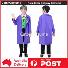 Kids Batman The Dark Knight Joker Costume Boys Book Week Halloween Cosplay Suit
