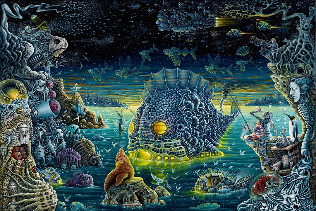 Drugs Trippy Ocean Night Fish Hallucinogen Wall Art Home Decor - POSTER 20"x30"