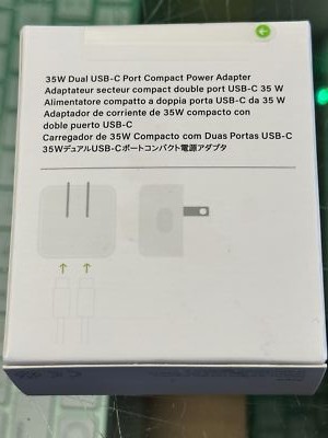 Genuine Apple 35W Dual USB-C Port Compact Power Adapter MNWM3AM/A