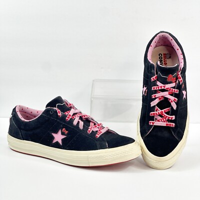 Converse Hello Kitty Sneakers Womens 12 Mens 10 x One Star Black Pink Suede Low