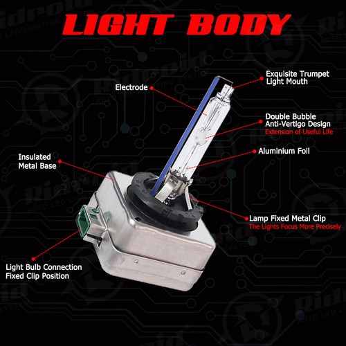 2pcs D3S D3R LED Headlight Bulb Conversion Kit Blue 8000K Xenon HID Replace Lamp - Picture 7 of 18