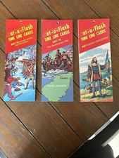 Lot Of 3 Complete Sets Of History Flash Cards EZ Time Line at-a-Flash 1964