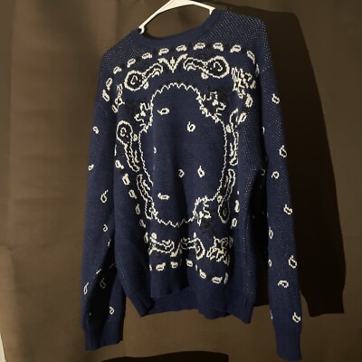 Supreme Bandana Sweater Navy Blue (SS18) Men's SZ M | eBay