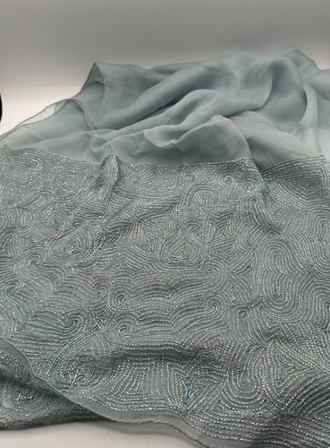 Made In Italy Luxury Sea Foam Green Scarf ChicCore Classy Elite Approx 55x30 - Picture 5 of 11