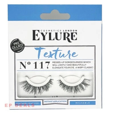 EYLURE EYELASHES TEXTURE NO 117 PRE GLUED TECHNOLOGY