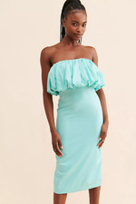 ANTHROPOLOGIE LET ME BE SLIM BUBBLE MIDI DRESS- SIZE SMALL