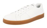 Prada Leder Downtown Sneaker - 4E3501 - Weiss Braun - Neu - 10 44