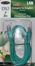 Category 5e Ethernet Patch Cable 7ft Belkin Snagless NEW