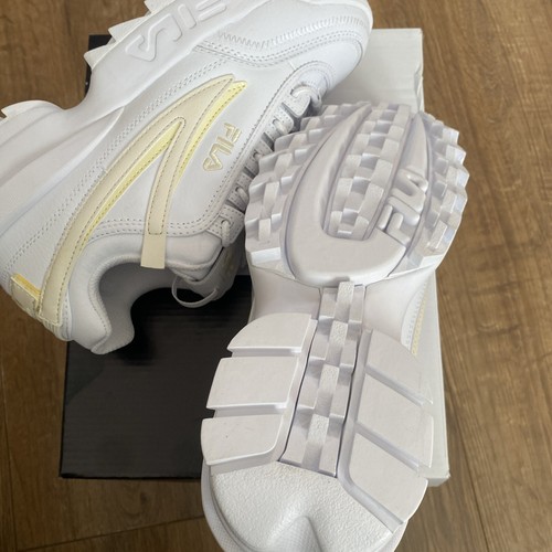 Fila Disruptor II Mujer Zapatillas Reino Unido Talla 8.5 Zapatillas Blanco/Caja Limón Sin Tapa - Imagen 5 de 11