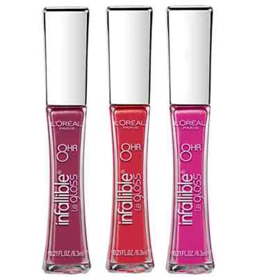 L'OREAL INFALLIBLE LE GLOSS 8HR LIP GLOSS FULL SIZE SEALED PLEASE CHOOSE SHADE