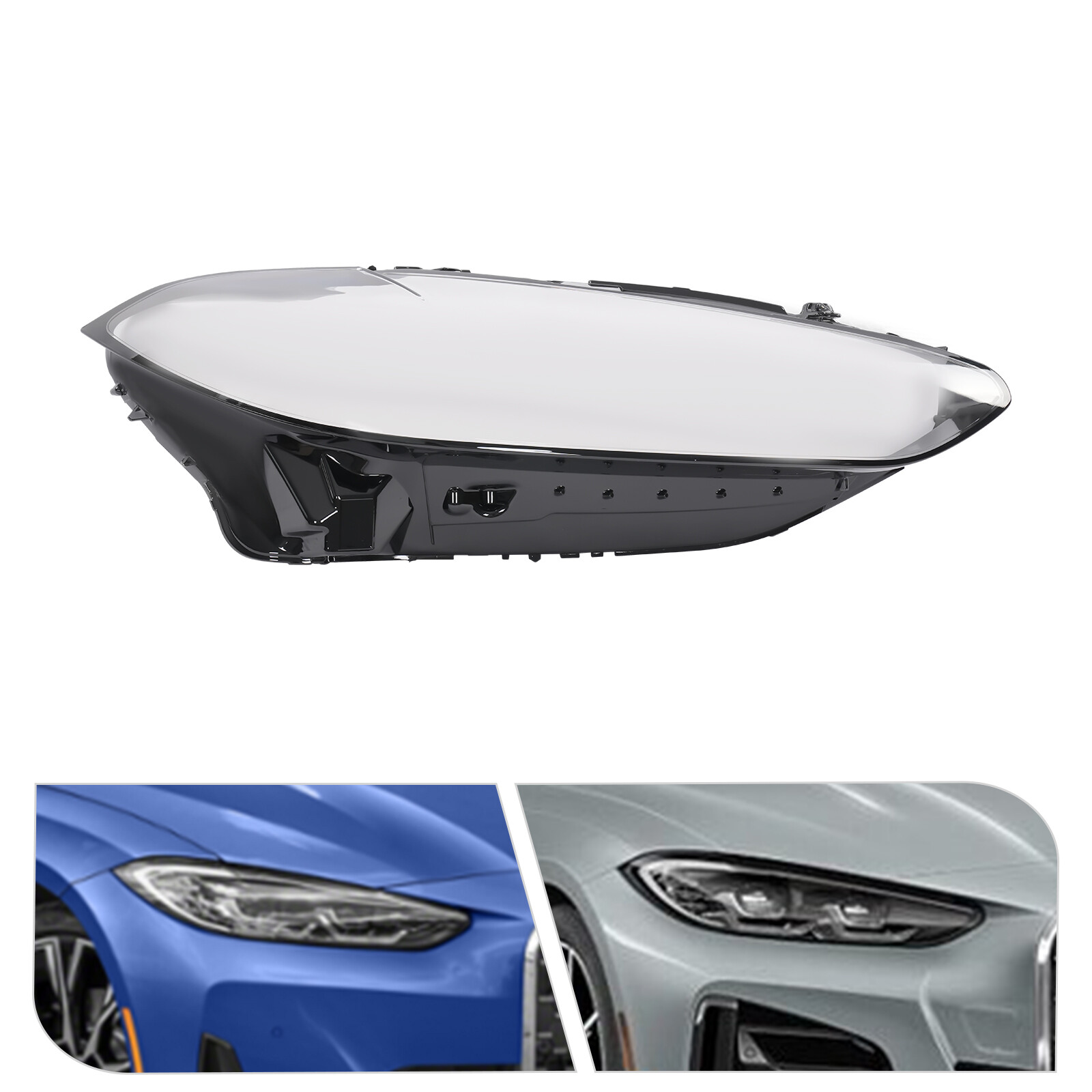 For BMW 4-Series M3 i4 2021-2024 Left & Right Side Headlight Lens Clear Cover 