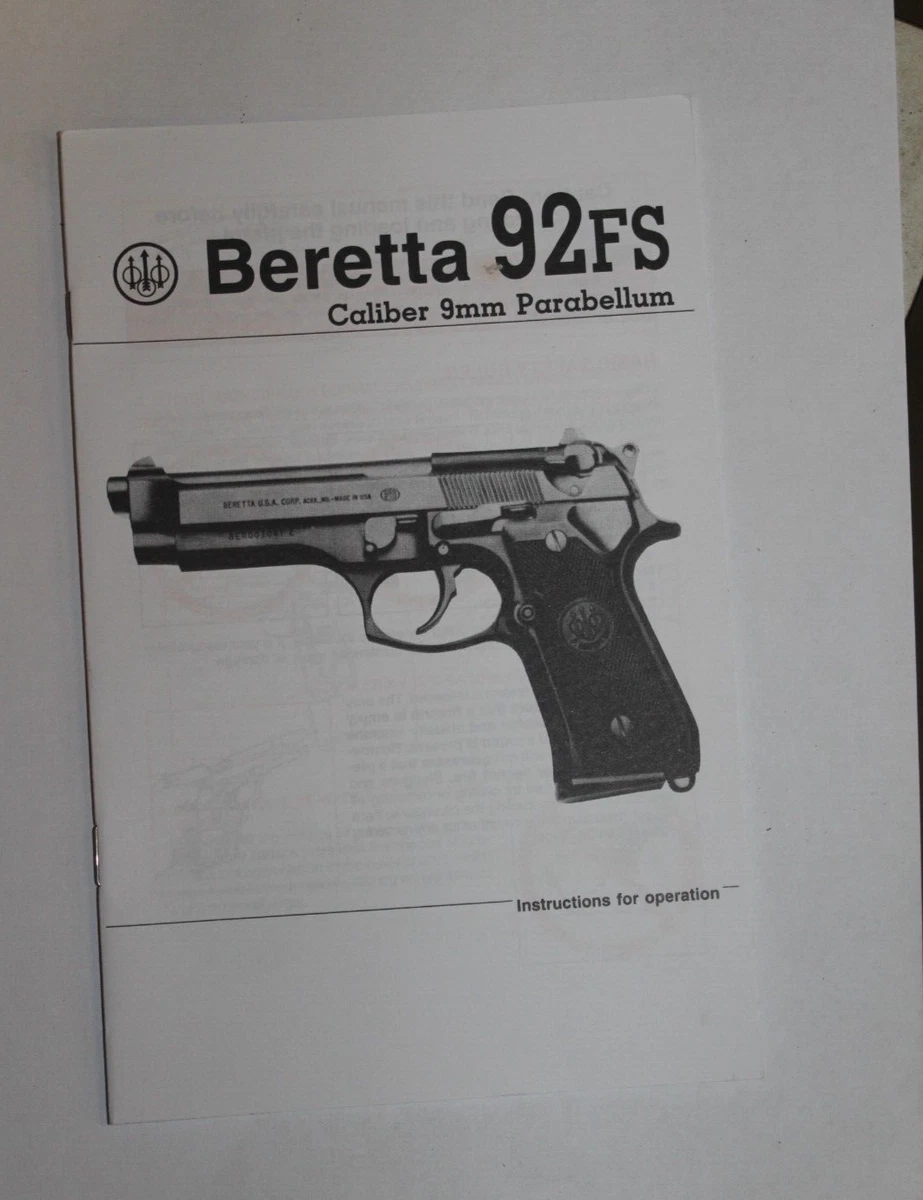 BERETTA Owners Manual Series 92FS #BIN C193 | eBay