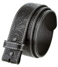 Genuine Full Grain Western Floral Engraved Tooled Leather Belt Strap 1-1/2" W...