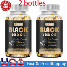 240 Black Seed Oil 1000mg - 100 Pure Organic COLD PRESSED Cumin Nigella Sativa